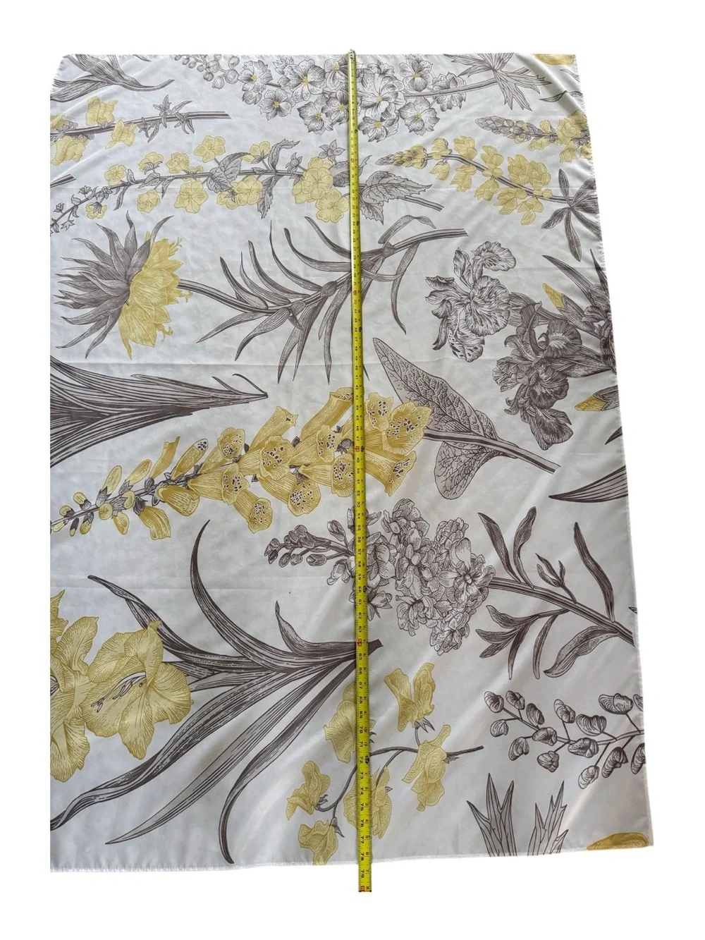 Mustard Gray Botanical Floral Tablecloth 60x84